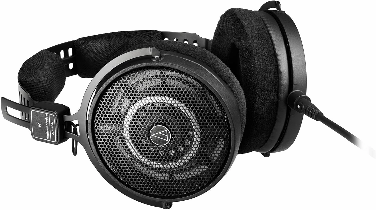 Audio-Technica ATH-R50X Professional Open-Back Reference Headphones - Black Bundle with Case, Stand, Cable, and Austin Bazaar Polishing Cloth