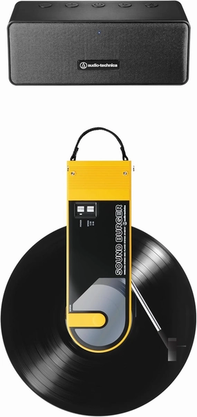 Audio-Technica ATSB727YLP2 Turntable Speaker Pack, Yellow direct-drive turntable,DJ turntable,hi-torque vinyl deck,