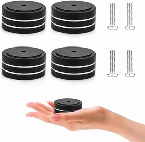 Audiocrast 4X HiFi Speaker Spikes Isolation Stand Feet Pad Aluminum 40x20mm Audio Isolators Amplifier Shock Absorber Non-Slip Hi-End Floor Protector for Subwoofer DAC CD Turntable Amp isolation pads,speaker feet,vibration dampeners,