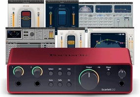 AudioDeluxe Focusrite Scarlett 2i2 (4th Gen) USB Audio Interface and Waves Musicians 2 Bundle audio interface,USB interface,music recording input,