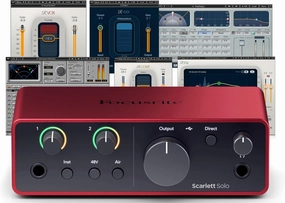 AudioDeluxe Focusrite Scarlett Solo (4th Gen) USB Audio Interface and Waves Musicians 2 Bundle audio interface,USB interface,music recording input,