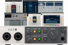 AudioDeluxe Universal Audio Volt 2 USB Audio Interface and Waves Musicians 2 Bundle audio interface,USB interface,music recording input,