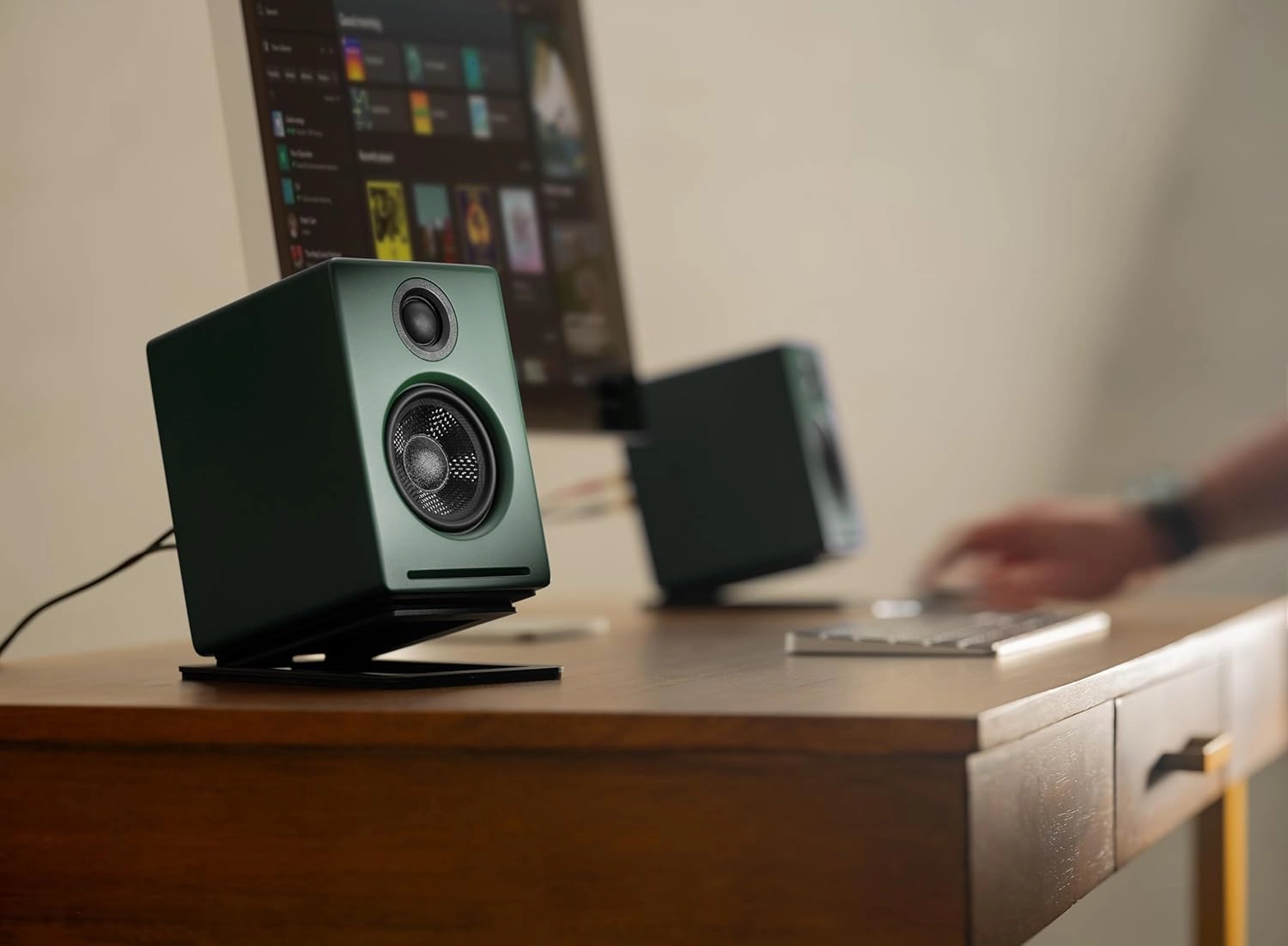 Audioengine A2  Desktop 24 Bit Limited Edition Wireless Bluetooth Desktop Speakers - 60W Computer Speakers for Music and Gaming