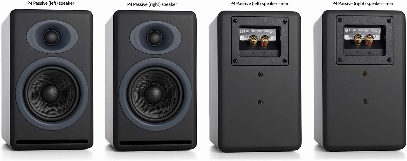 Audioengine P4 Passive Bookshelf Speakers | Home Stereo High-Performing 2-Way Desktop Speakers (Black)