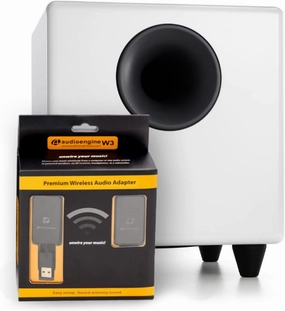 Audioengine S8 250W Wireless Powered Subwoofer, Built-in Amplifier (Wireless, White) integrated amplifier,stereo receiver,hi-fi amp combo,