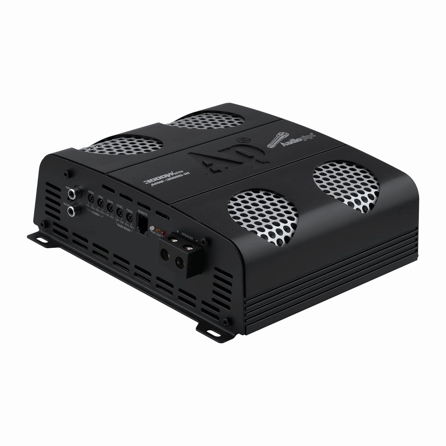 Audiopipe 3000 Watts Full Range Class D Mosfet Amplifier (APHF-3000D-H1), 4-Point Protection System, 1 Ohm, BTL Mode, Remote Bass Control Knob power amplifier,stereo amp,hi-fi power amp,