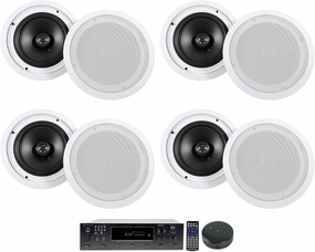 Audiosavings Bundle:(1) Technical Pro H12X500UBT 12-Speaker Home Theater Bundle with (4) Pair Rockville HC85 8" Home Theater Speakers & (1) Rockville Mini WiFi Music Player Audio Receiver (Items 10) home cinema system,5.1 home theater,surround sou