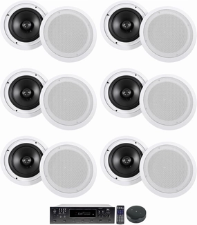 Audiosavings Bundle:(1) Technical Pro H12X500UBT 12-Speaker Home Theater Bundle with (6) Pair Rockville HC85 8" Home Theater Speakers & (1) Rockville Mini WiFi Music Player Audio Receiver (Items 14) home cinema system,5.1 home theater,surround sou