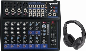 Audiosavings Bundle: (1) Gemini GEM-12USB 12 Channel Bluetooth Mixer Bundle with (1) Samson SR350 Over Ear Closed Back Studio Reference Monitoring Stereo Headphones (2 Item) reference headphones,neutral sound headphones,monitor headphones,