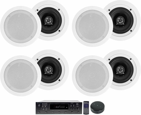 Audiosavings Bundle: (1) Technical Pro H12X500UBT 12-Speaker Home Theater Bundle with (4) Rockville HC55 5.25" Home Theater Speakers & (1) Rockville Mini WiFi Music Player Audio Receiver (Items 10) home cinema system,5.1 home theater,surround soun