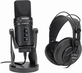 Audiosavings Bundle: G-Track Pro Studio USB Condenser Microphone Mic Built in Audio Interface Bundle with SR850 Professional Semi-Open Studio Reference Monitoring Headphones (2 Items) reference headphones,neutral sound headphones,monitor headphones,