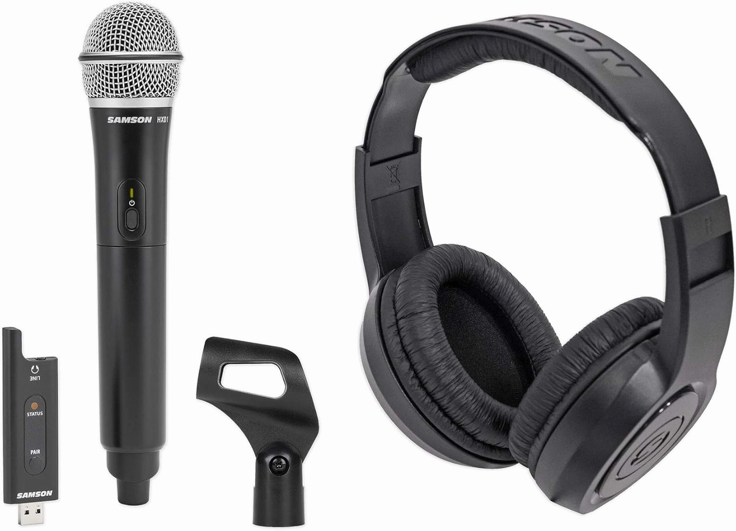 Audiosavings Bundle: Samson Stage XPD2 USB Digital Wireless Live Stream Podcast Microphone Bundle with Samson SR350 Over Ear Closed Back Studio Reference Monitoring Stereo Headphones (2 Items) reference headphones,neutral sound headphones,monitor headphone