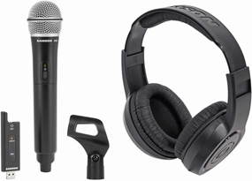 Audiosavings Bundle: Samson Stage XPD2 USB Digital Wireless Live Stream Podcast Microphone Bundle with Samson SR350 Over Ear Closed Back Studio Reference Monitoring Stereo Headphones (2 Items) reference headphones,neutral sound headphones,monitor headphone