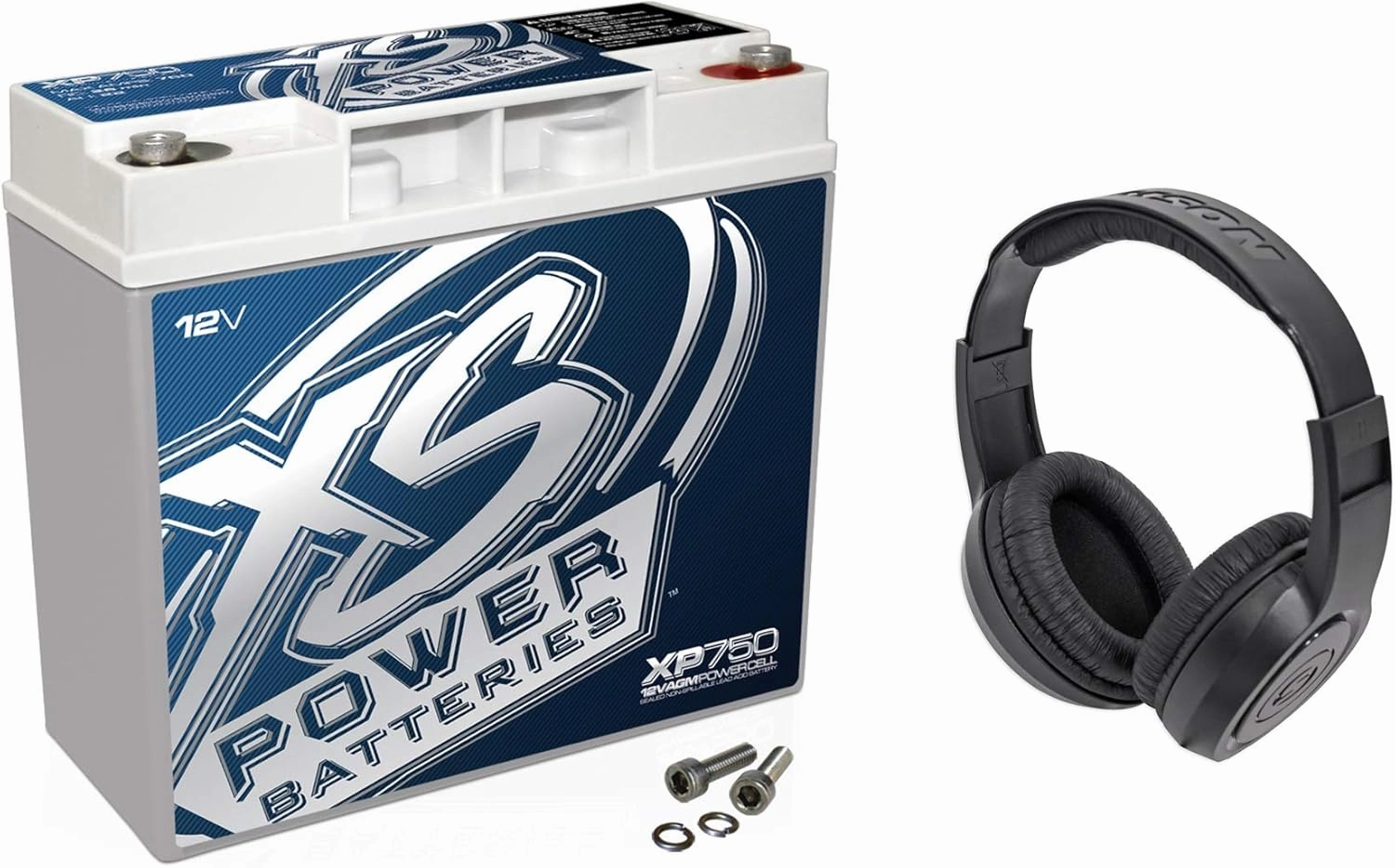 Audiosavings Bundle: XS Power XP750 750 Watt Power Cell Car Audio Battery Power Stereo System Bundle with Samson SR350 Over Ear Closed Back Studio Reference Monitoring Stereo Headphones (2 Items) reference headphones,neutral sound headphones,monitor headph
