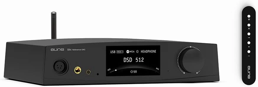 aune S9c Pro DAC with Headphone Amp,10MHz Clock Input, 32bit/768kHz/DSD512/MQA,Dual-DAC Chip, 6.35/XLR/4.4 Jack, PLL/Clock Sync Tech/Twin JFET, Bluetooth AAC/LDAC/aptX HD (Black Bluetooth) DAC,USB audio converter,digital to analog converter,