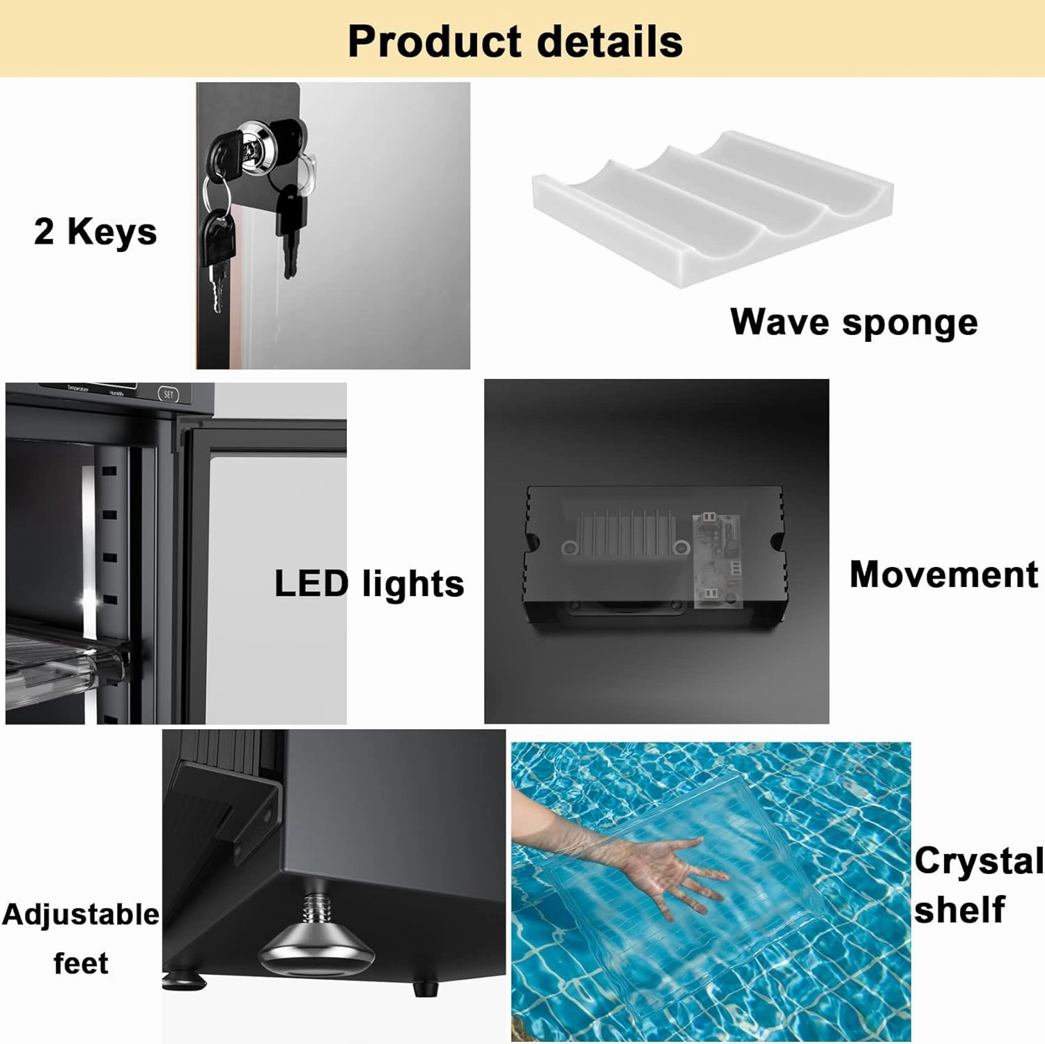 AUTENS 100L Dehumidifying Dry Cabinet Box, Digital Control Noiseless and Energy Saving, 5 Layers for DSLR SLR Camera Lens and Electronic Equipment Storage,Temperature Humidity LED Dual Screen