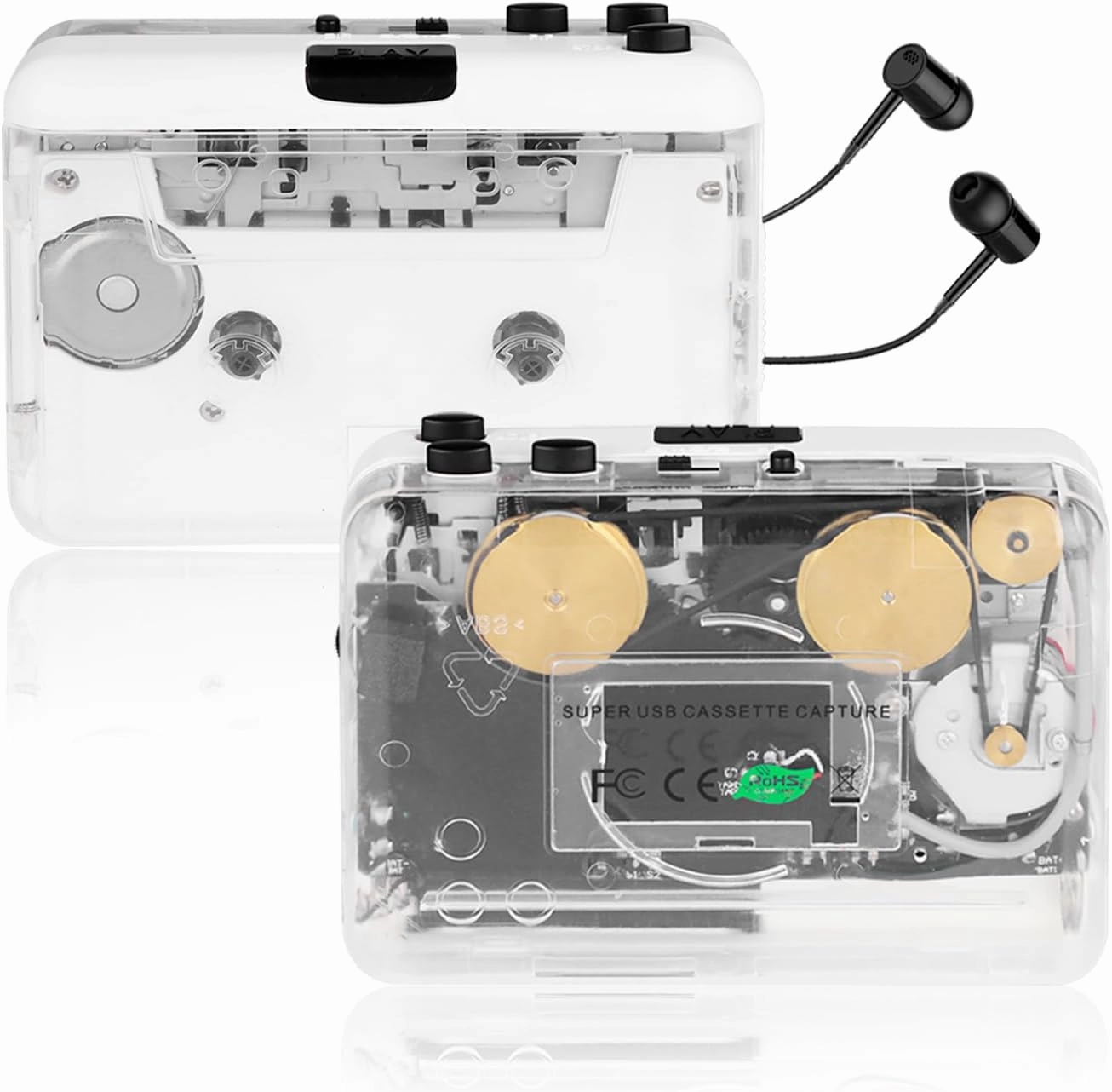 Auto ReverseClear Stereo Cassette Player,Built-in Cool Copper Wheel MovementEarphone,Cassette Tape to MP3 Converter with Tape Converter Software network audio player,digital streamer,audio file player,