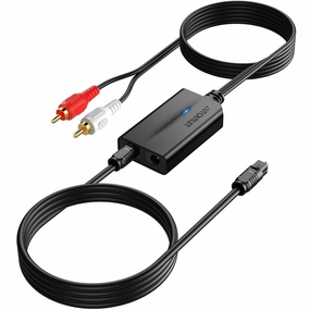 AUTOUTLET 192kHz DAC Digital to Analog Audio Converter 7ft/2.1m Digital Audio Optical to RCA Male Cable for HDTV, DVD, Blu-Ray Players and Game Consoles DAC,USB audio converter,digital to analog converter,