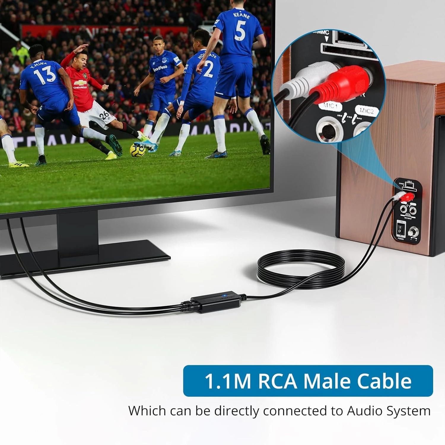 AUTOUTLET 192kHz DAC Digital to Analog Audio Converter 7ft/2.1m Digital Audio Optical to RCA Male Cable for HDTV, DVD, Blu-Ray Players and Game Consoles