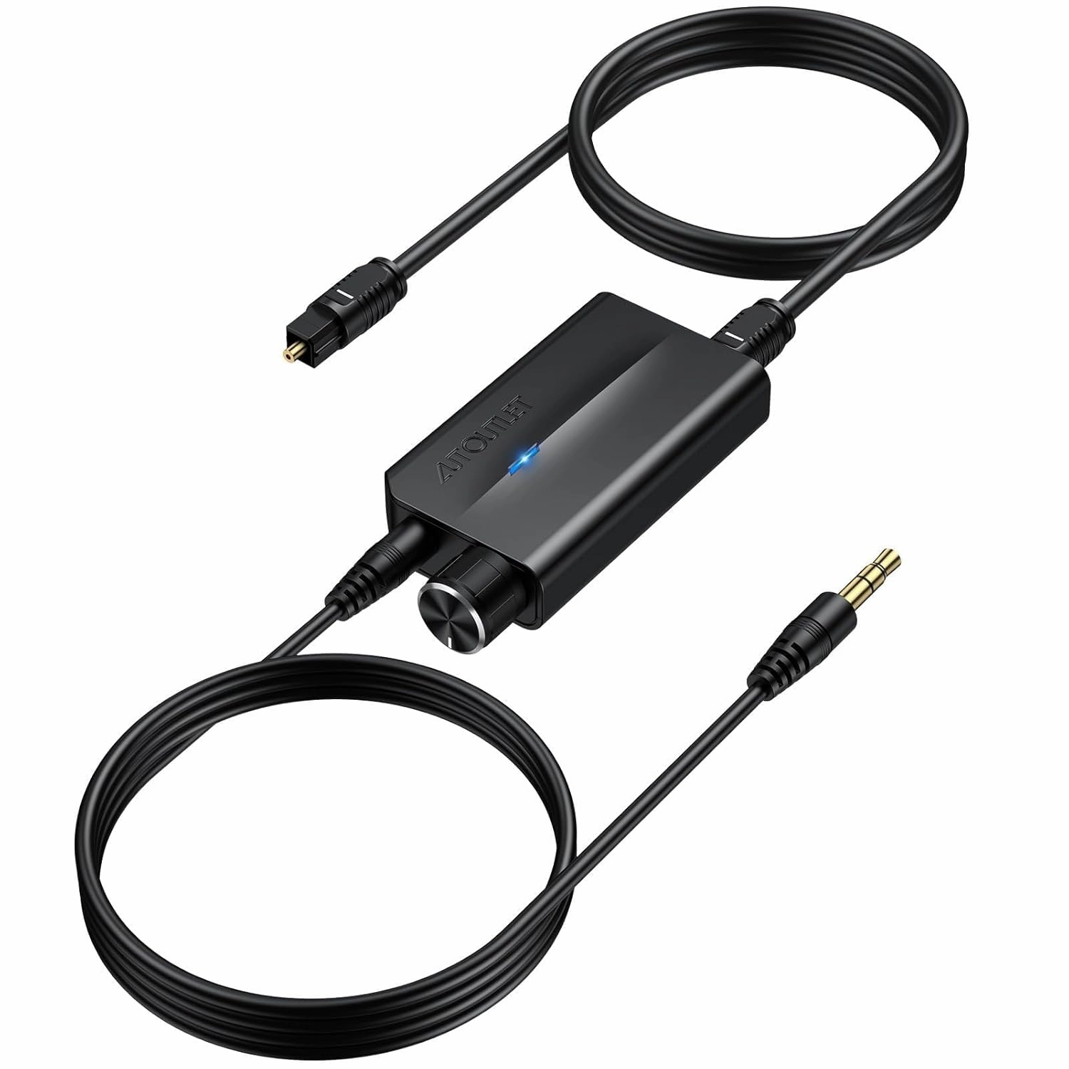 AUTOUTLET 192kHz DAC Optical to 3.5mm Converter with Volume Control, Digital to Analog Audio Converter, Optical to Aux Adapter Built-in Amplifier Chip Suitable for HDTVs, DVD, Set-top Boxes DAC,USB audio converter,digital to analog converter,