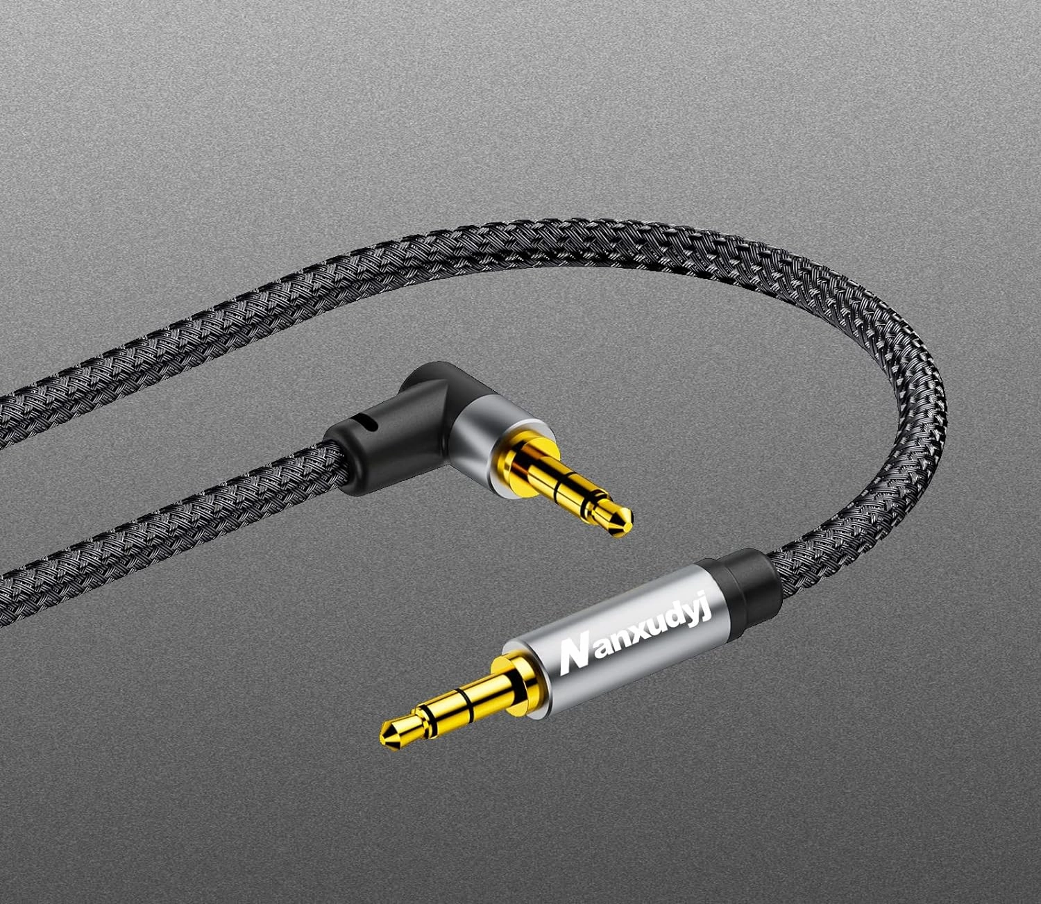 AUX Cord 6ft/1.8M,3.5mm Stereo Audio Cable 90 Degree 3.5mm Male to Male Stereo Aux Cable Right Angle TRS Cable Compatible for car, Headphone,Tablets, Speakers