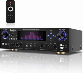 AV-735A 600W 5.1 Channel Home Theater Stereo Receiver,Wireless Home Audio Amplifier System,Digital Stereo Receiver/Amp System w/ 3 Mic in Echo/BT/USB/SD/RCA/LED/Opt/Coax for Home/Studio power amplifier,stereo amp,hi-fi power amp,