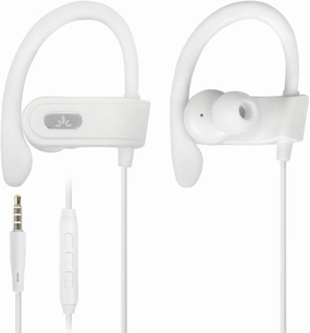 Avantree E171 - AUX 3.5mm Wired Earbuds with Microphone & in-Line Volume Control, Compatible with Traditional 3.5mm AUX Phones Corded Headphones with Ear Hook for Running & Sports, White over-ear headphones,closed back headphones,wireless studio ca