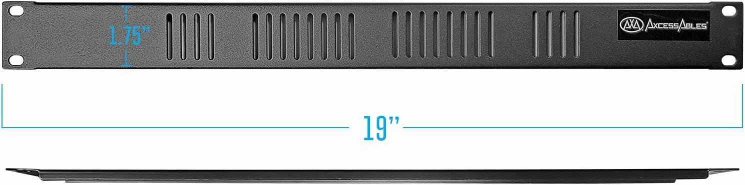 AxcessAbles 1U Vented Rack Panels - Pack of Two 1U Vented Spacers for 19-inch Equipment Cabinets and Server Racks - Single Space Filler Airflow Panels - RKVENTED1U (2 Pack)