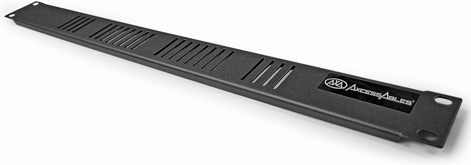 AxcessAbles 1U Vented Rack Panels - Pack of Two 1U Vented Spacers for 19-inch Equipment Cabinets and Server Racks - Single Space Filler Airflow Panels - RKVENTED1U (2 Pack)