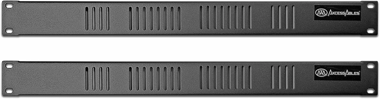 AxcessAbles 1U Vented Rack Panels - Pack of Two 1U Vented Spacers for 19-inch Equipment Cabinets and Server Racks - Single Space Filler Airflow Panels - RKVENTED1U (2 Pack) music server,hi-fi media server,digital audio storage,