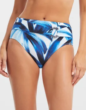 Azura Maxi Bikini Pant - Blue and White