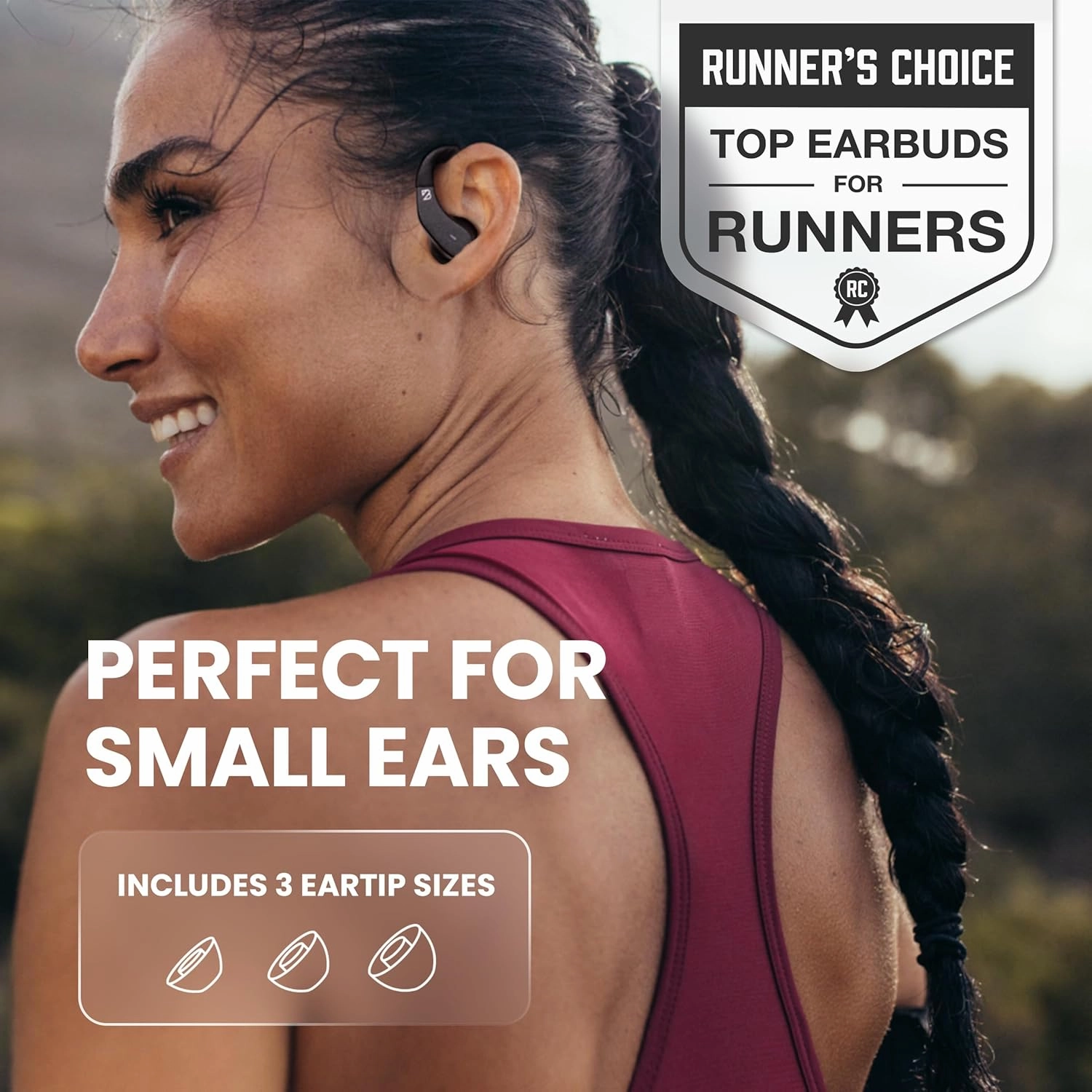 Back Bay Audio - Runner's Wireless Earbuds Bluetooth Headphones for Sports, Hook Over The Ear Buds, Deep Bass, Wrap Around Earphones with Earhooks for Running, Workout Wireless Headphones for The Gym