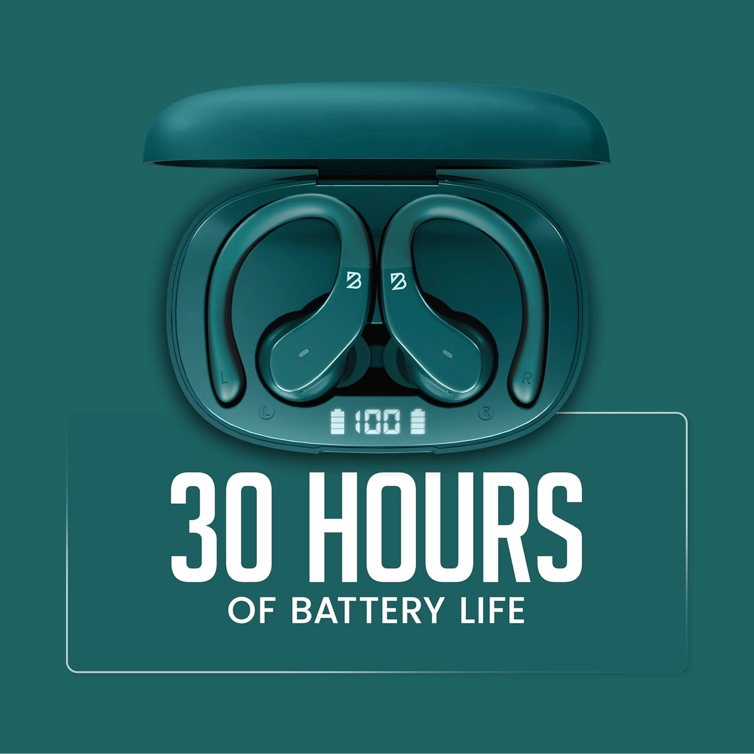 Back Bay Audio - Runner's Wireless Earbuds Bluetooth Headphones for Sports, Hook Over The Ear Buds, Deep Bass, Wrap Around Earphones with Earhooks for Running, Workout Wireless Headphones for The Gym