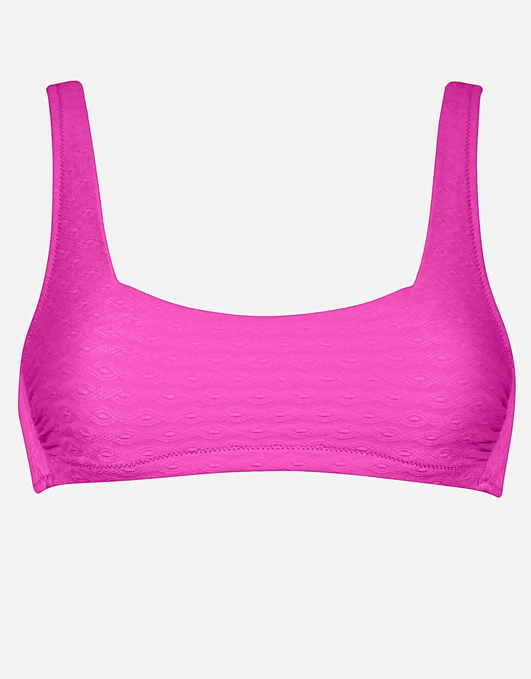 Bamboo Solids Cropped Tank Bikini Top - Intense Pink