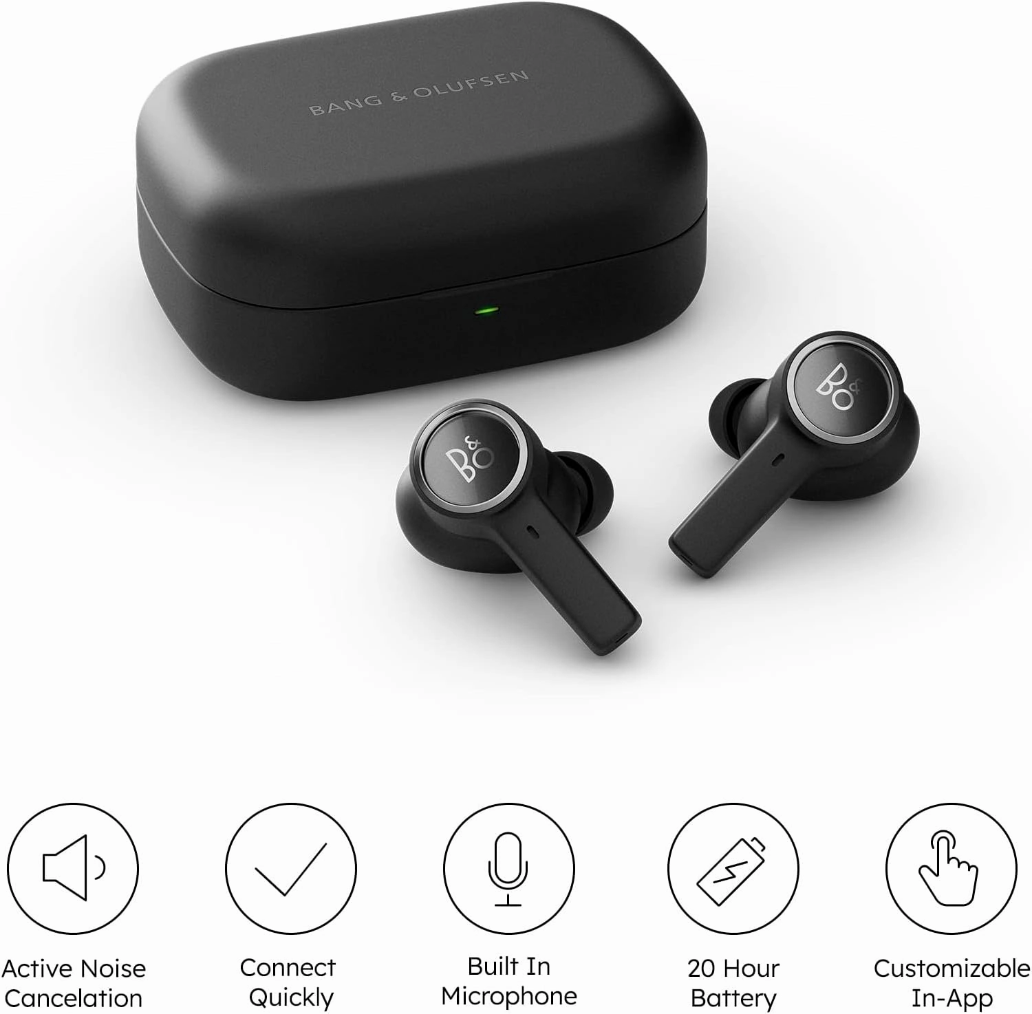 Bang & Olufsen Beoplay EX - Wireless Bluetooth Earphones with Microphone and Active Noise Cancelling, Waterproof, 20 Hours of Playtime