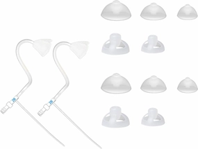 Banglijian Left Ear White Slim Sound Tubes (2-Pack) & Universal Ear Domes (10-Pack) Replacement Kit for Ziv Series (201A/201/206/201V) tube amplifier,valve amp,audiophile tube stereo,