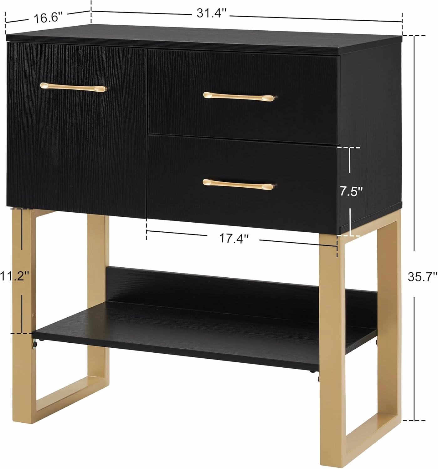 BarberPub Beauty Barber Station, Spa Wall Mount Storage Cabinet, Styling Salon Equipment for Hair Stylist, Bathroom Dresser with Drawers & Shelf 3185 (Black)