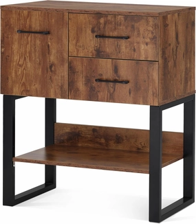 BarberPub Styling Barber Station, Wall Mount Storage Cabinet, Salon Equipment for Hair Stylist, Spa Beauty Makeup Organizer, Bathroom Dresser with Drawers & Shelf 3185 (Brown & Black) equipment cabinet,AV gear cabinet,component enclosure,