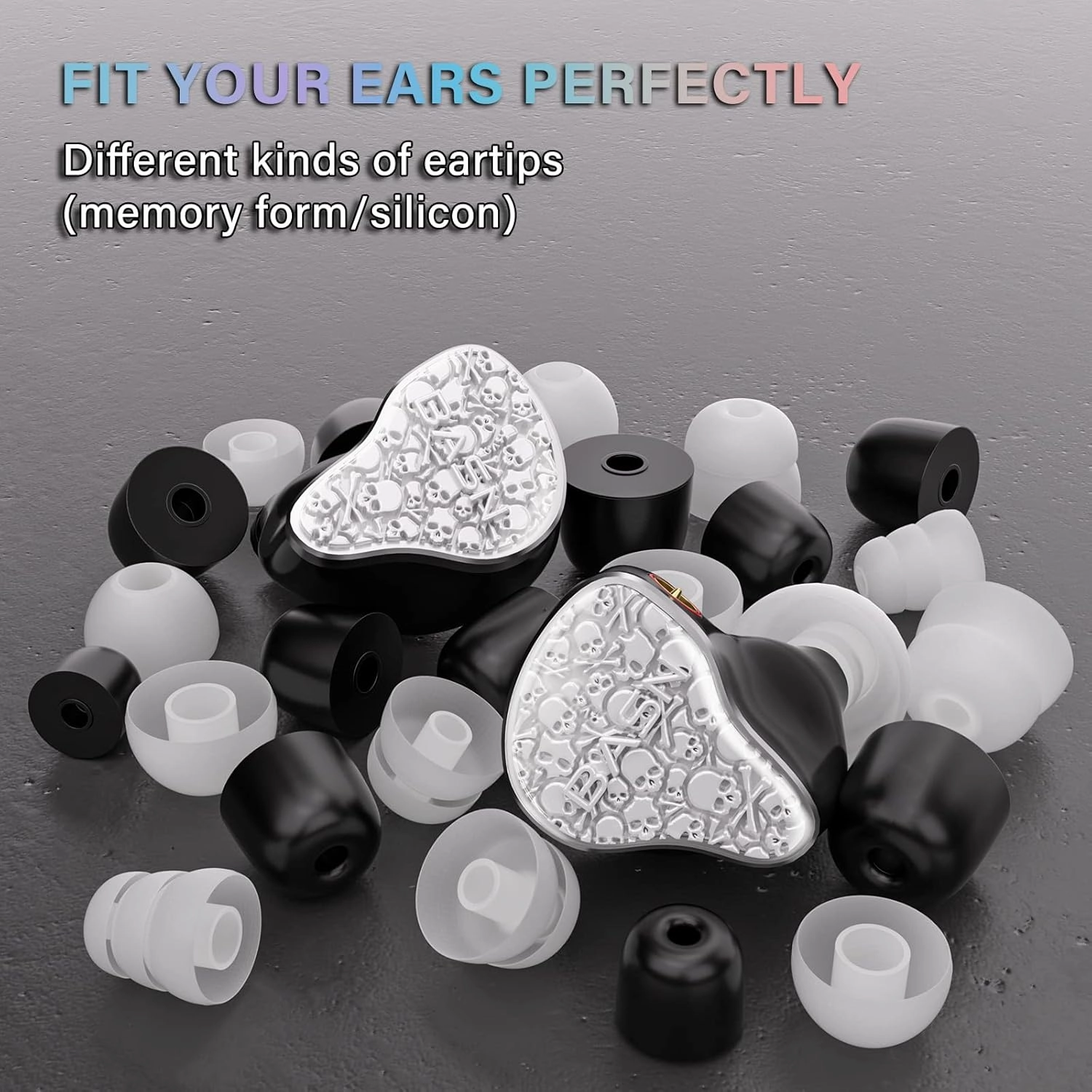 BASN Bmaster5 in Ear Monitors, 1DLC Diaphragm 4BA 5 Drivers IEM Earphones with Silver-Plated OFC Cable, Noise Isolation Wired Earbuds for Musicians (Glacier White)