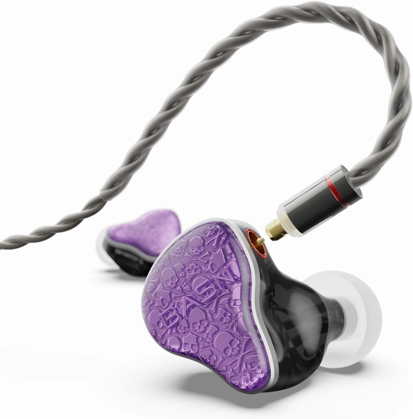 BASN Bmaster5 in Ear Monitors, 1DLC Diaphragm 4BA 5 Drivers IEM Earphones with Silver-Plated OFC Cable, Noise Isolation Wired Earbuds for Musicians (Purple) in-ear monitors,hi-fi IEMs,studio earphones,