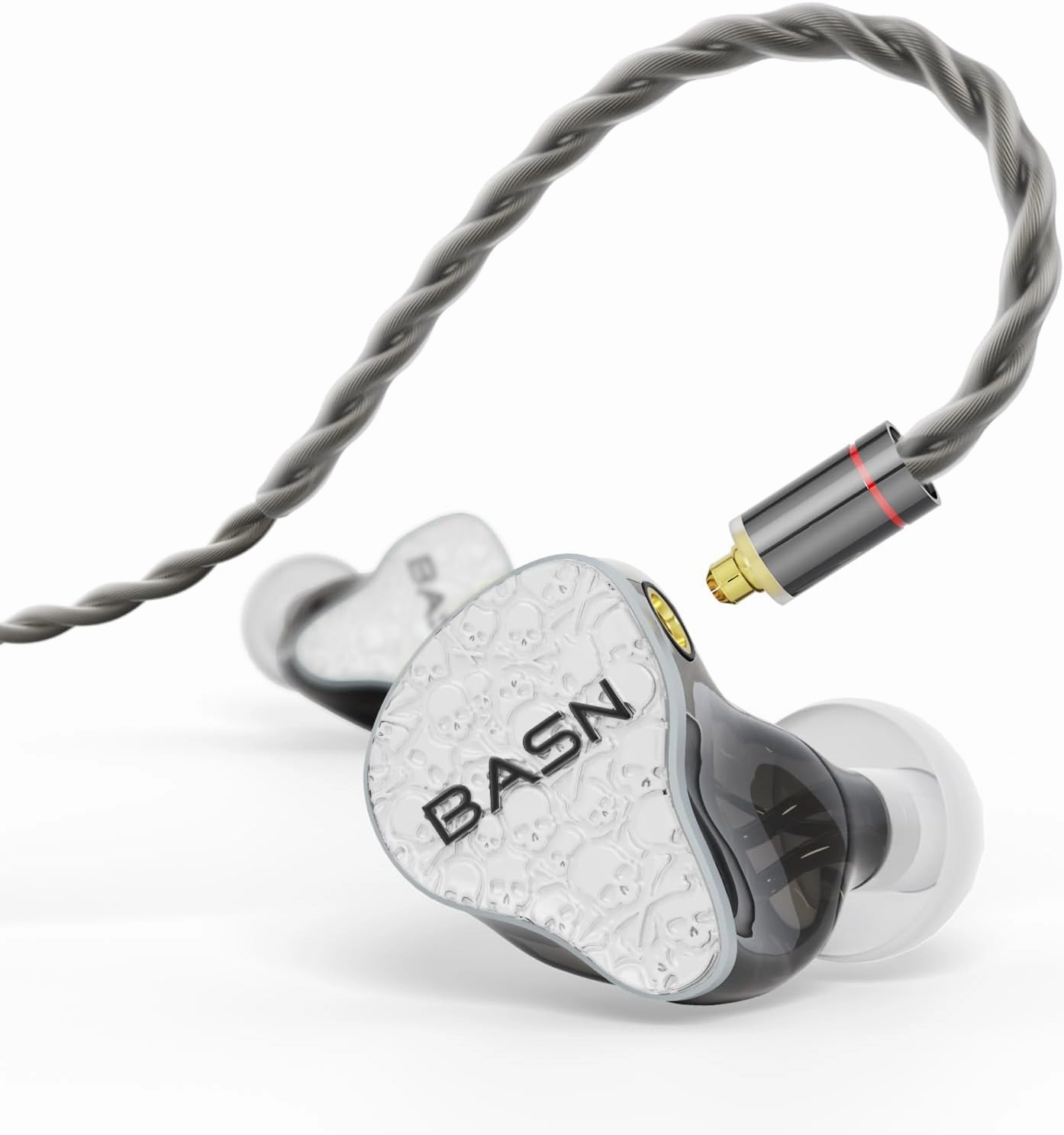BASN Bmaster5 in Ear Monitors, 5 Drivers Drummer Headphones with Powerful Bass, Noise Isolation IEM Earbuds with Detachable MMCX Sliver-Plated OFC Cable for Musicians (Glacier White, MMCX) in-ear monitors,hi-fi IEMs,studio earphones,