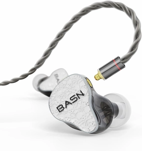 BASN Bmaster5 in Ear Monitors, 5 Drivers Drummer Headphones with Powerful Bass, Noise Isolation IEM Earbuds with Detachable MMCX Sliver-Plated OFC Cable for Musicians (Glacier White, MMCX) in-ear monitors,hi-fi IEMs,studio earphones,