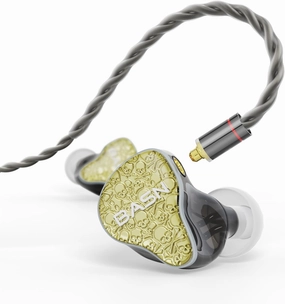 BASN Bmaster5 in Ear Monitors, 5 Drivers Drummer Headphones with Powerful Bass, Noise Isolation IEM Earbuds with Detachable MMCX Sliver-Plated OFC Cable for Musicians (Starlight Gold, MMCX) in-ear monitors,hi-fi IEMs,studio earphones,