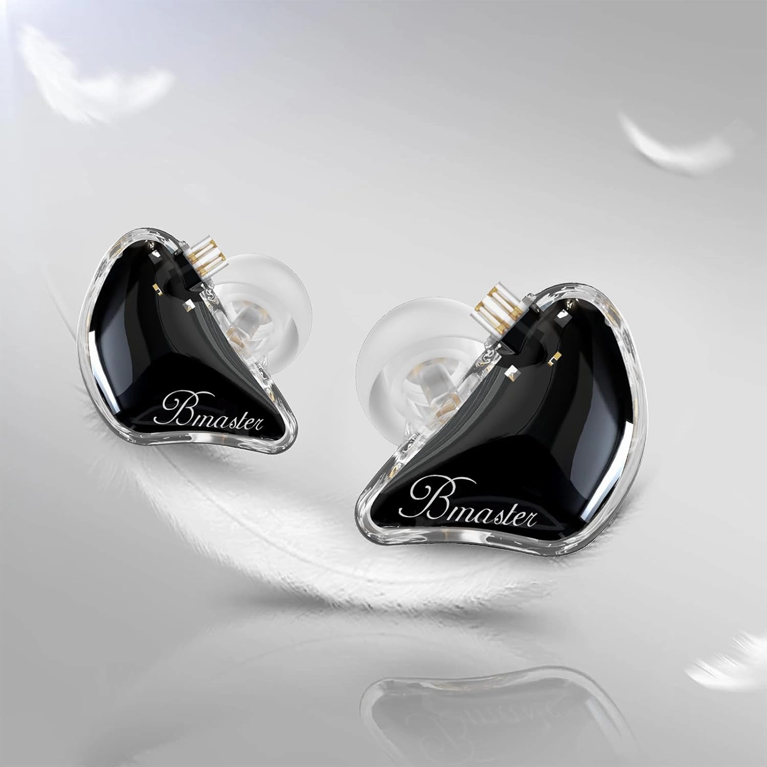 BASN Bmaster 2-Pin Triple Drivers in Ear Monitor Headphone with Two Detachable Cables Fit in Ear Suitable for Audio Engineer, Musician (Black)