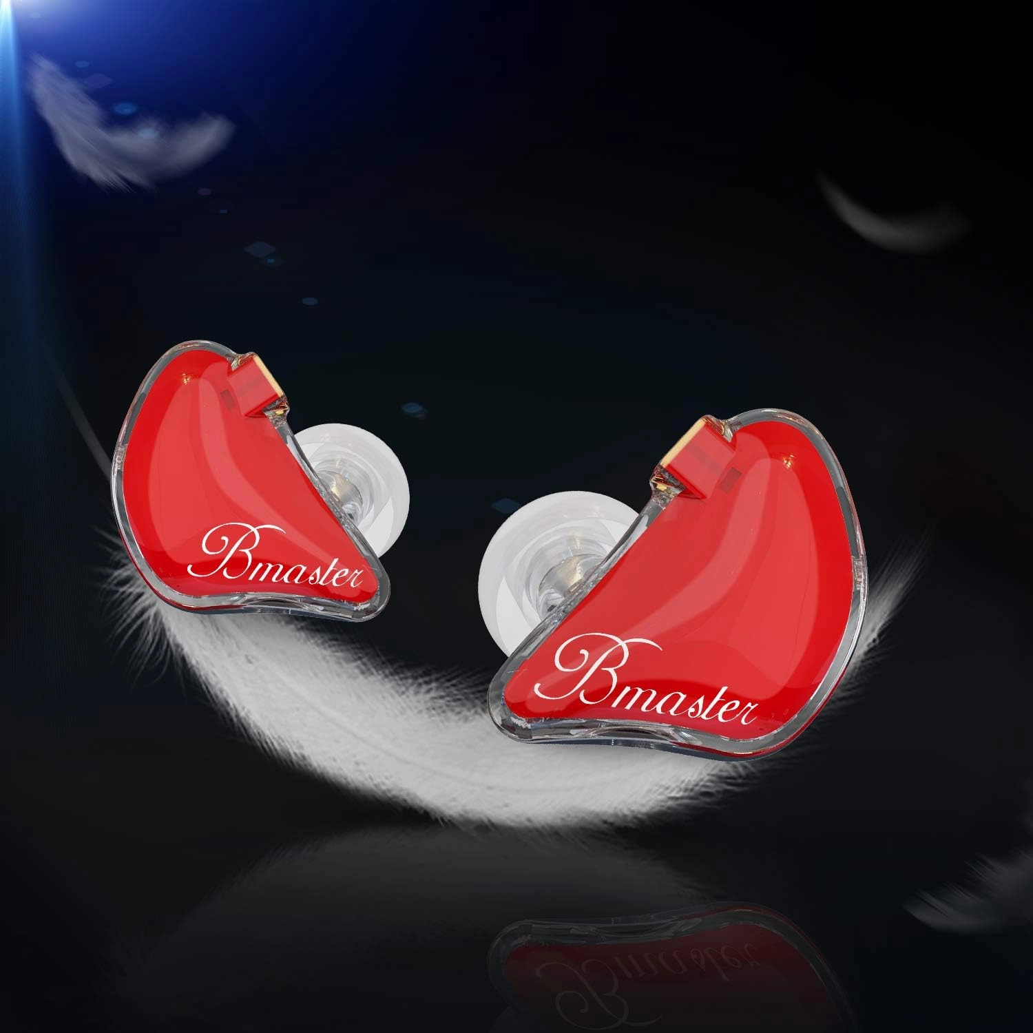 BASN Bmaster in Ear Monitor Musician Headphones Triple Drivers Dynamic Earbuds Sound Isolating Earphones with Two Detachable Audio & Mic Cables (Red)