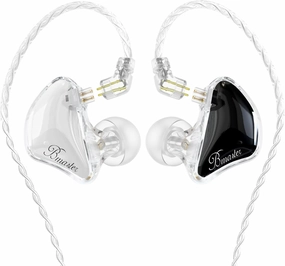 BASN Bmaster Triple Driver in-Ear Monitors Headphones with Powerful Deep Bass, HiFi Stereo IEM Earphones with Upgraded Detachable 2-Pin Cables for Musicians (White/Black, 2-Pin) in-ear monitors,hi-fi IEMs,studio earphones,