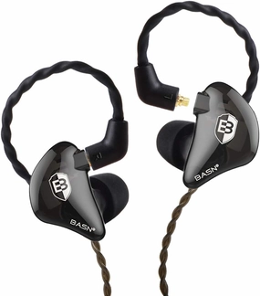 BASN in Ear Monitor Headphones for Musicians, Bsinger 2nd Generation Sound Isolating Earphones with Dual Dynamic Drivers Detachable MMCX Cable (Black) in-ear monitors,hi-fi IEMs,studio earphones,