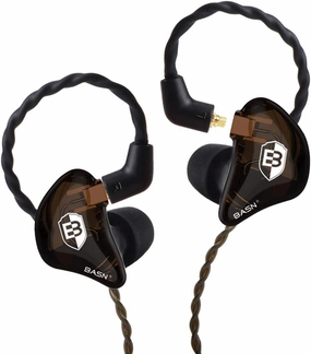 BASN in Ear Monitor Headphones for Musicians, Bsinger 2nd Generation Sound Isolating Earphones with Dual Dynamic Drivers Detachable MMCX Cable (Brown) in-ear monitors,hi-fi IEMs,studio earphones,