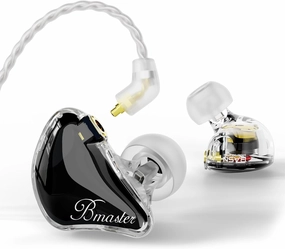 BASN in Ear Monitor Headphones, Triple Driver IEM Earphones with Powerful Bass, Noise Isolation HiFi Stereo Wired Earbuds for Musicians Singers Drummers (Black) in-ear monitors,hi-fi IEMs,studio earphones,