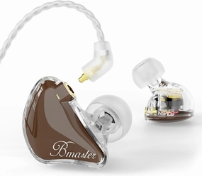 BASN in Ear Monitor Headphones, Triple Driver IEM Earphones with Powerful Bass, Noise Isolation HiFi Stereo Wired Earbuds for Musicians Singers Drummers (Earth) in-ear monitors,hi-fi IEMs,studio earphones,